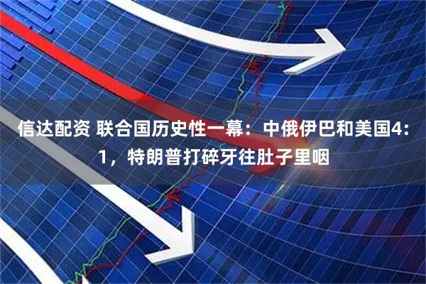 信达配资 联合国历史性一幕：中俄伊巴和美国4:1，特朗普打碎牙往肚子里咽