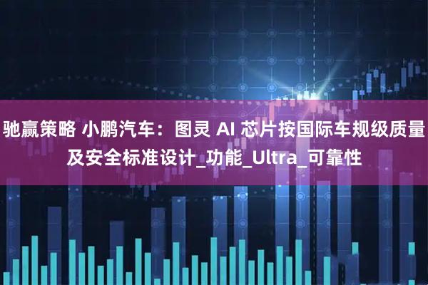 驰赢策略 小鹏汽车：图灵 AI 芯片按国际车规级质量及安全标准设计_功能_Ultra_可靠性